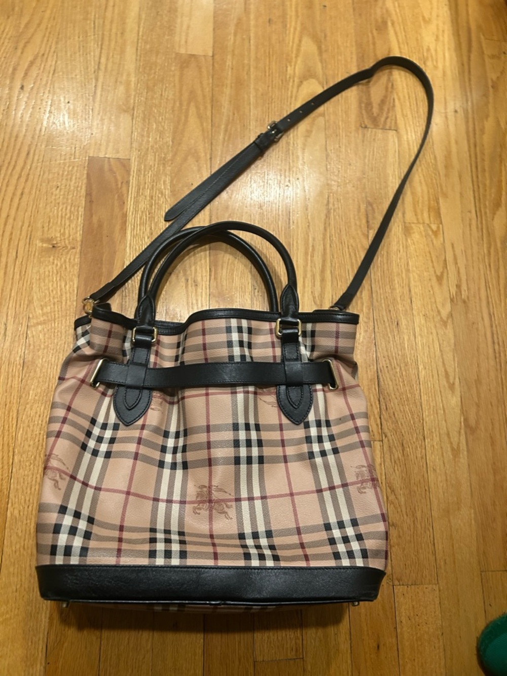 Burberry Haymarket Check Coated Canvas Crossbody Bag Purse - Picture 5 of 11